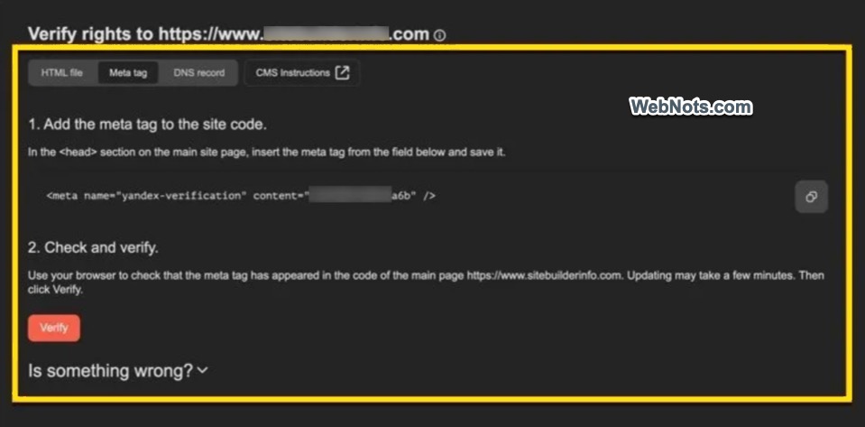 Yandex Ownership Verification Methods