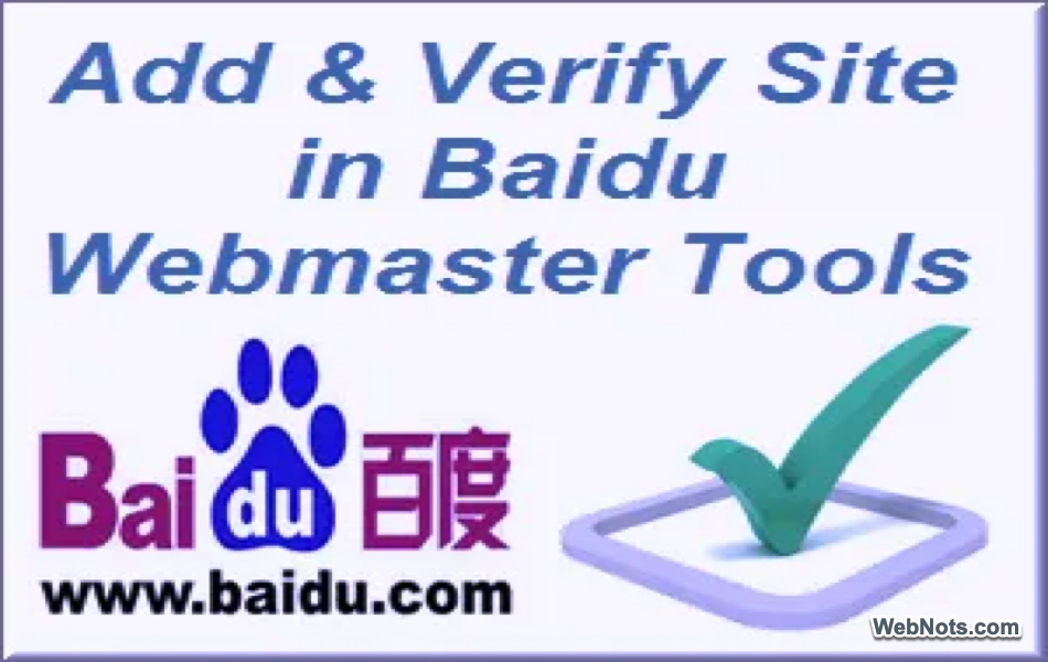Add Site and in Baidu Webmaster Tools