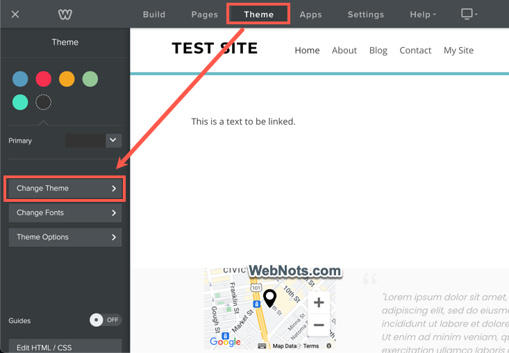 Change Theme in Weebly
