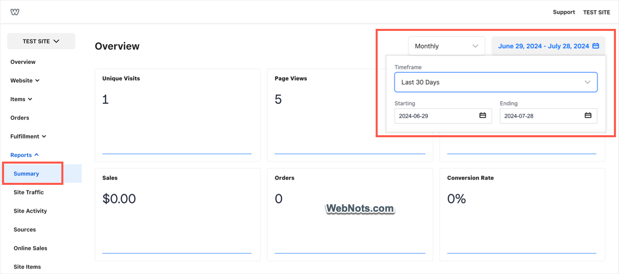 Custom Timeframe Report