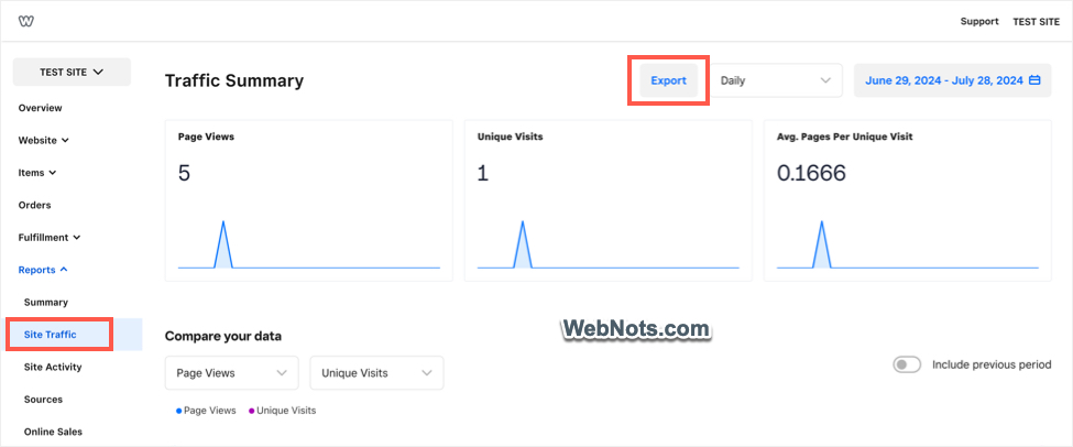 Export Traffic Data