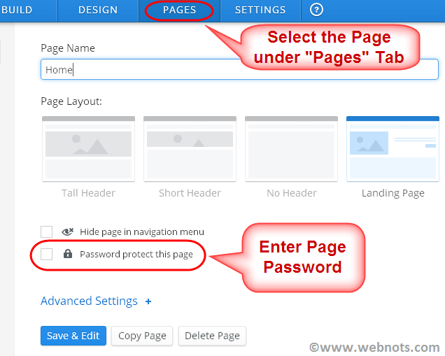 Page Level Password Protect