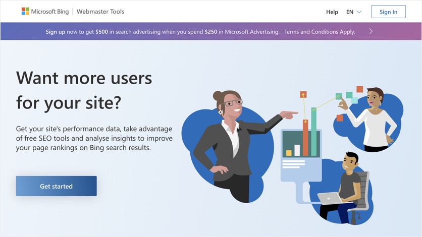 Bing Webmaster Tools Site
