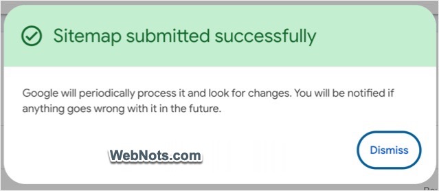Sitemap Submitted Successfully
