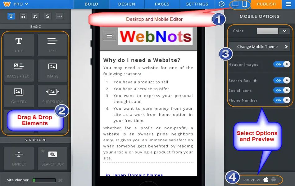 Weebly Mobile Editor