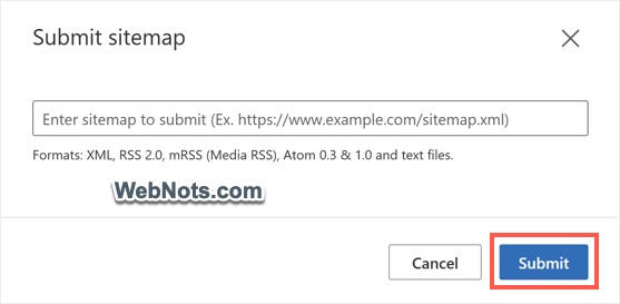 Type URL and Submit