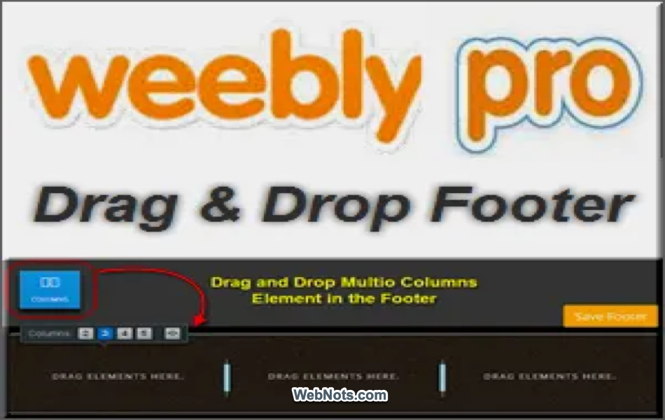 Weebly Drag and Drop Footer