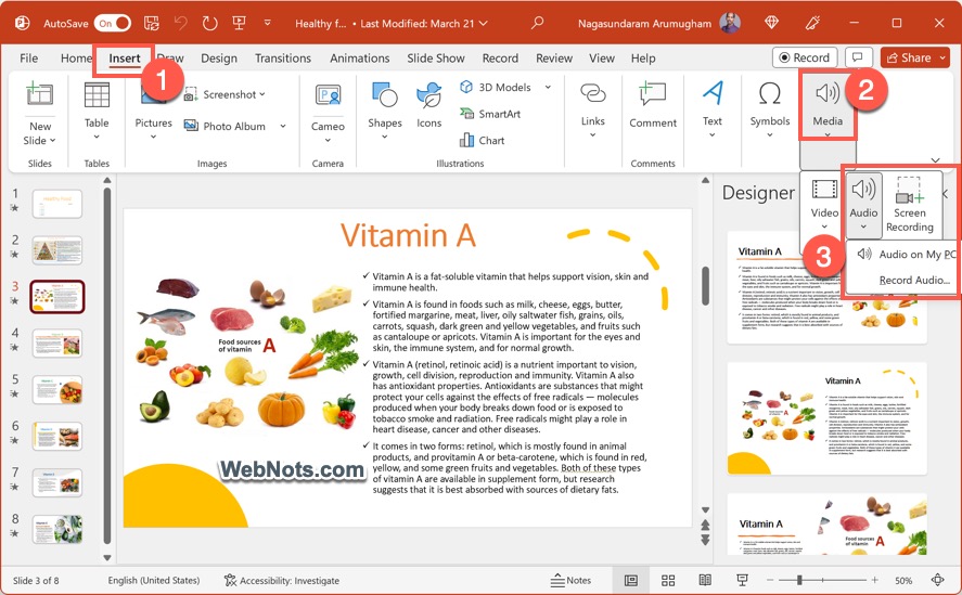 Insert Audio in PowerPoint