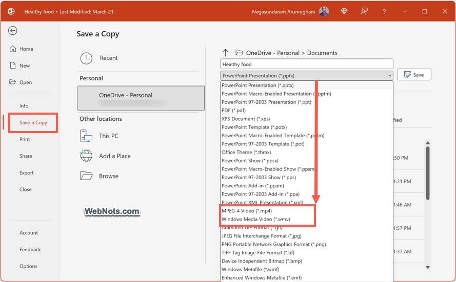 Save PowerPoint Presentation as Video