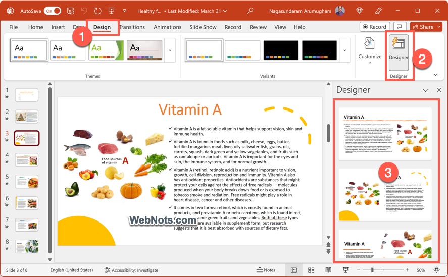 Select Slide Layout Using PowerPoint Designer