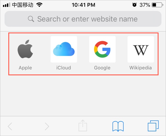 safari homepage favorites