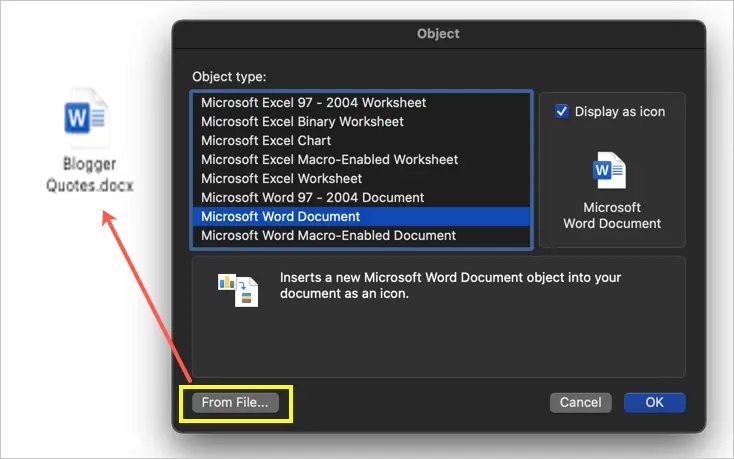 extract embedded file word office for mac