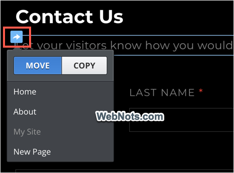 Copy or Move Weebly Element