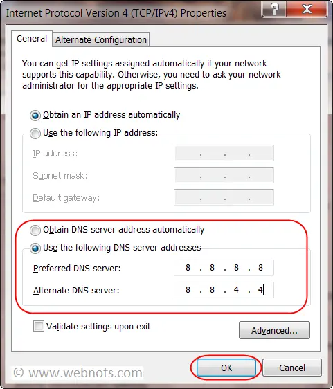 google dns ip for mac