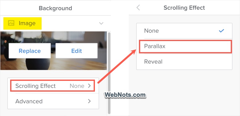 Apply Parallax Effect