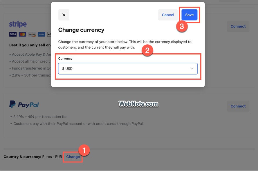 Change Currency in Weebly Store