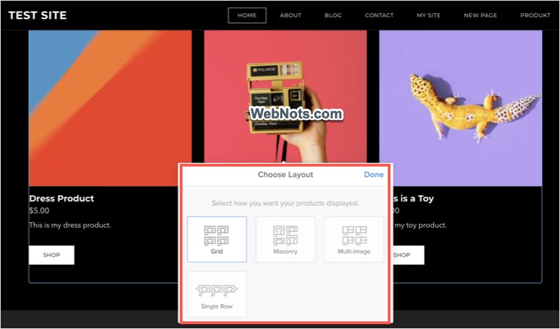 Choose Products Layout