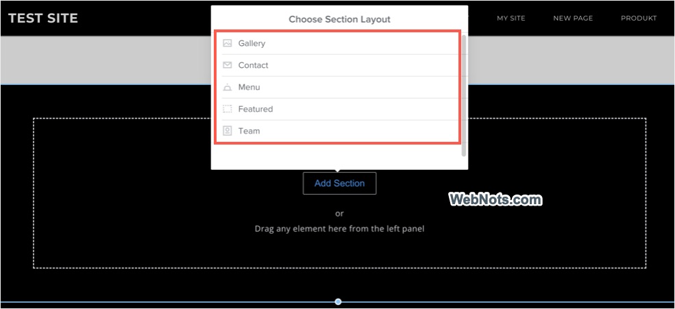 Choose Section Layout