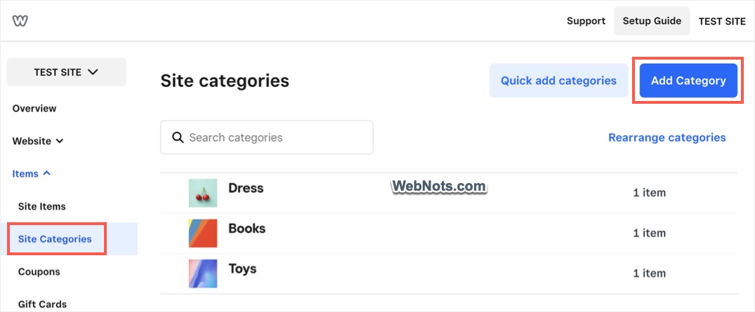 Create New Category