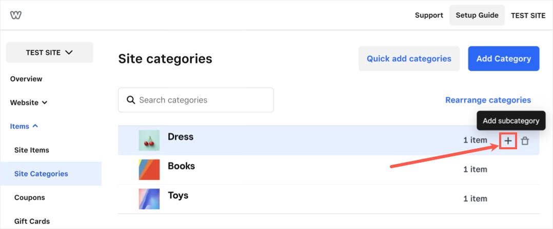 Create Sub-Category