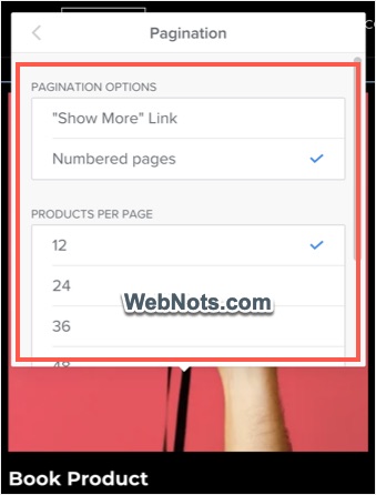 Pagination Option for Products Element