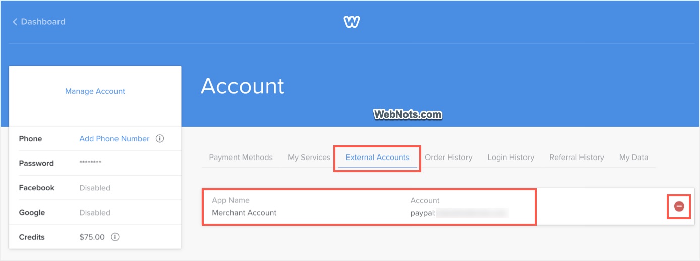 PayPal Merchant Account Association in Weebly