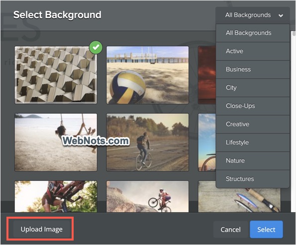 Select Background Image