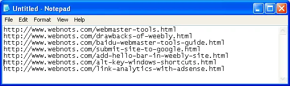 Sitemap Text File