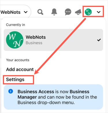 Open Pinterest Settings