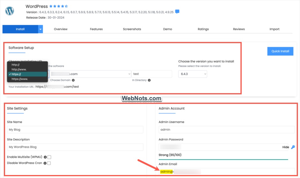 WordPress Installation in HostGator