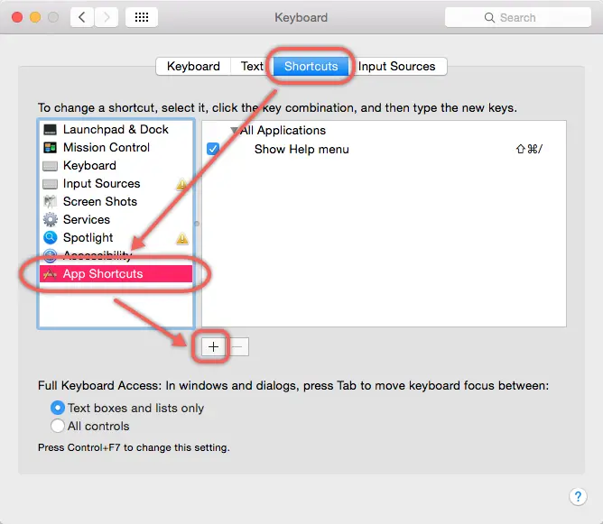 mac keyboard shortcut for settings