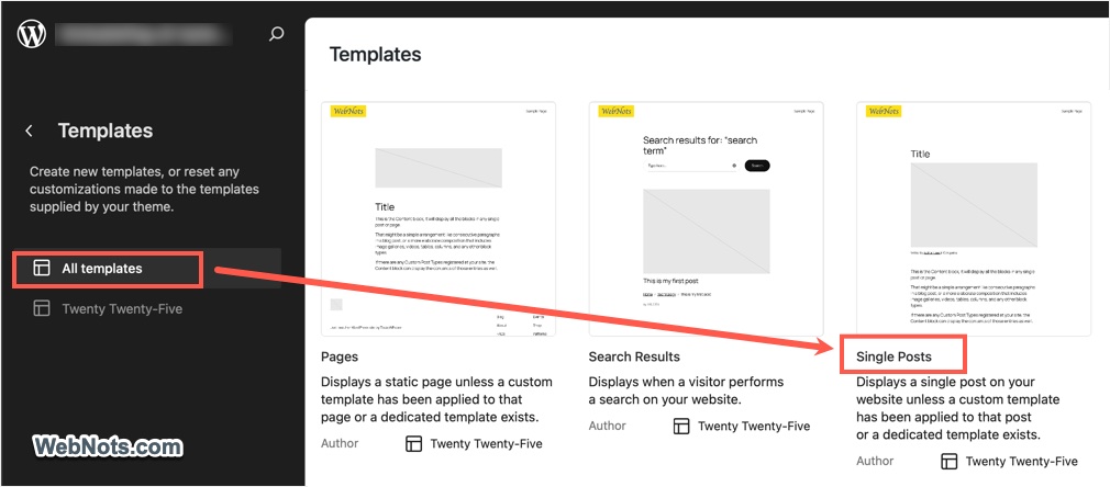 Edit Single Posts Template