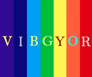 Vibgyor Rainbow färgkoder