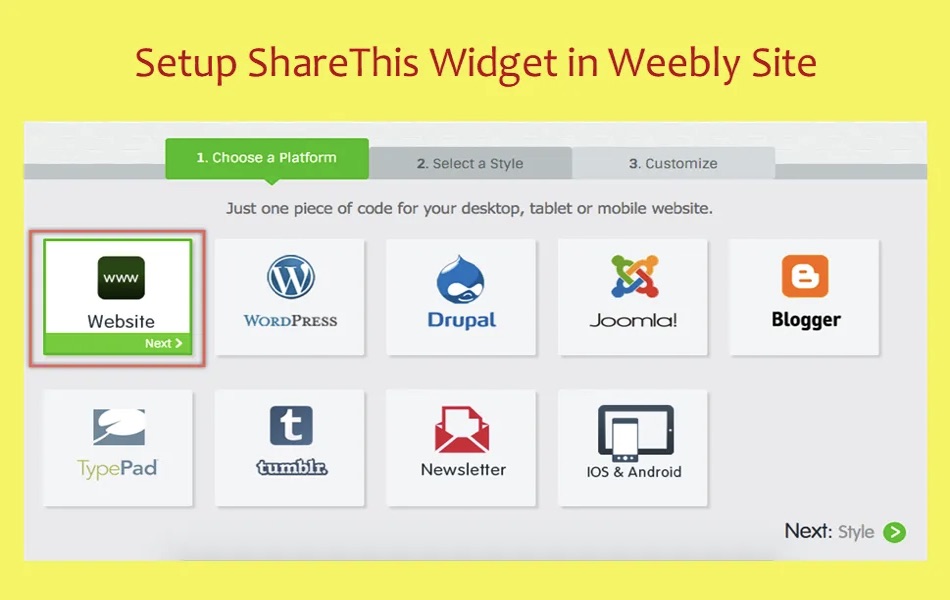 Add ShareThis Social Icons in Weebly
