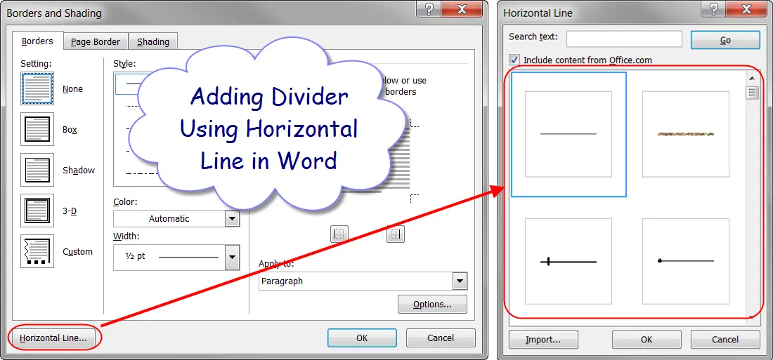 creating a horizontal line in word for mac