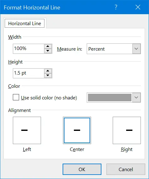 horizontal line word for mac