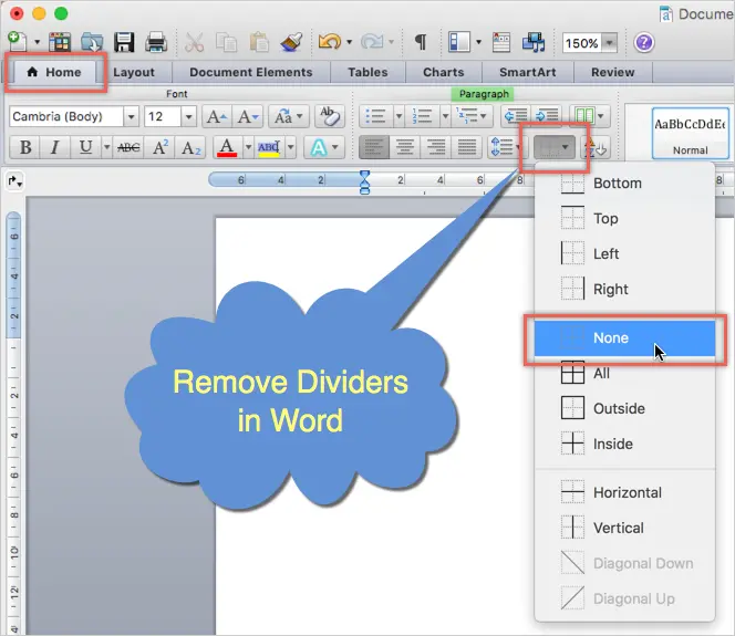 Insert Dividing Line In-text In Word For Mac 2011