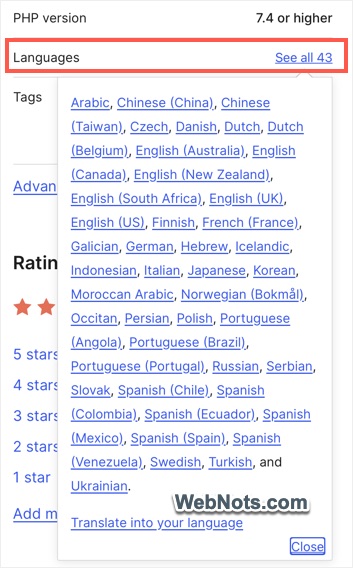 Check Supported Languages