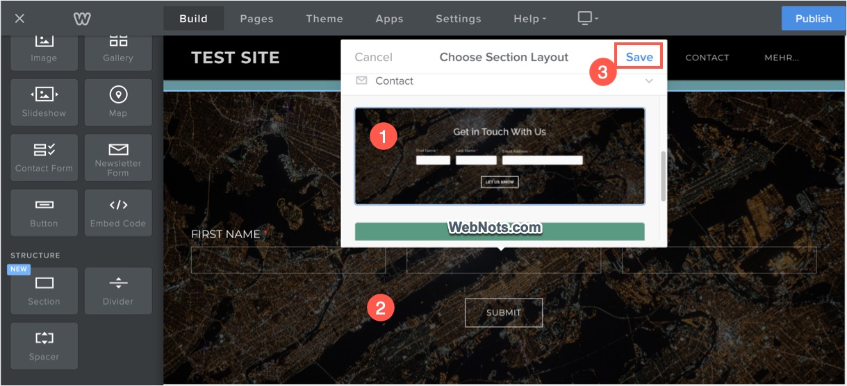 Preview and Save Sectional Layout