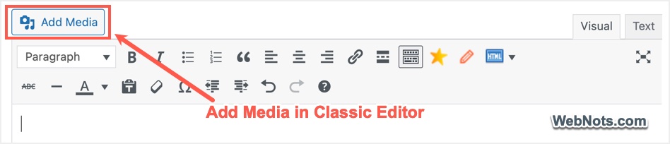 Add Media in Classic Editor