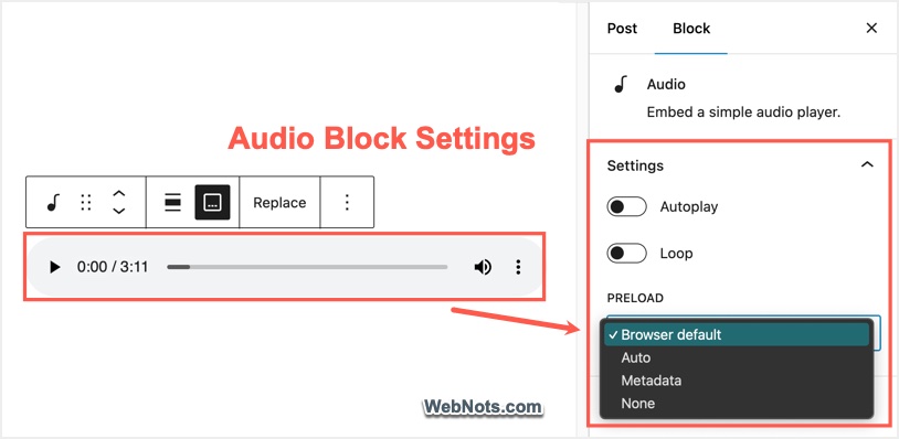 Gutenberg Audio Block
