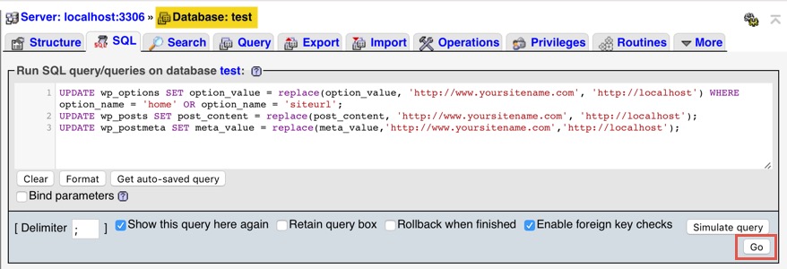 Running SQL Query At Database Level