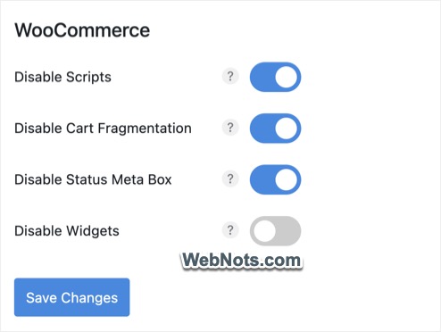 WooCommerce Optimization in Perfmatters