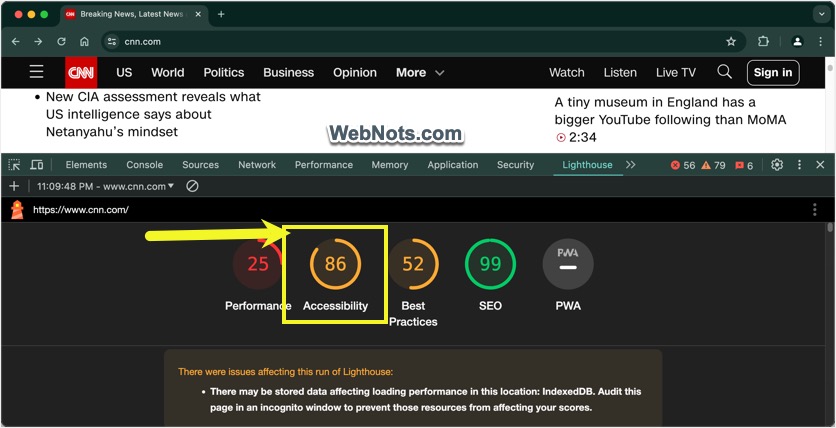 Check Accessibility Score in Chrome