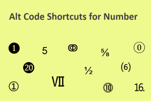 Alt Code Shortcuts for Circled Numbers