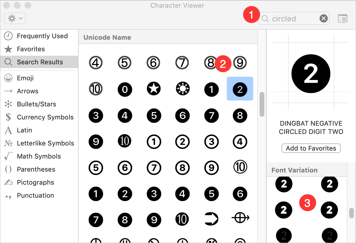 enclose character word for mac