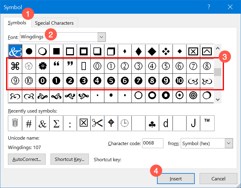 Number In Circle Symbol Word