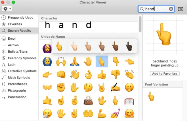 emoji keyboard shortcut mac