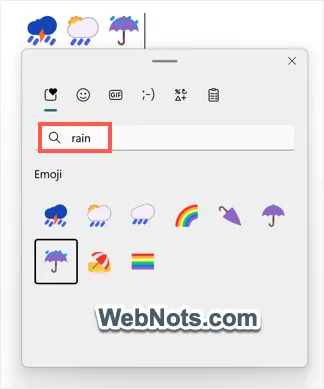 Weather Emoji Symbols in Windows 11