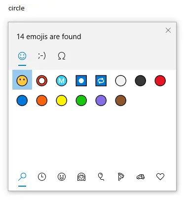 Insert Circle Emoji in Windows